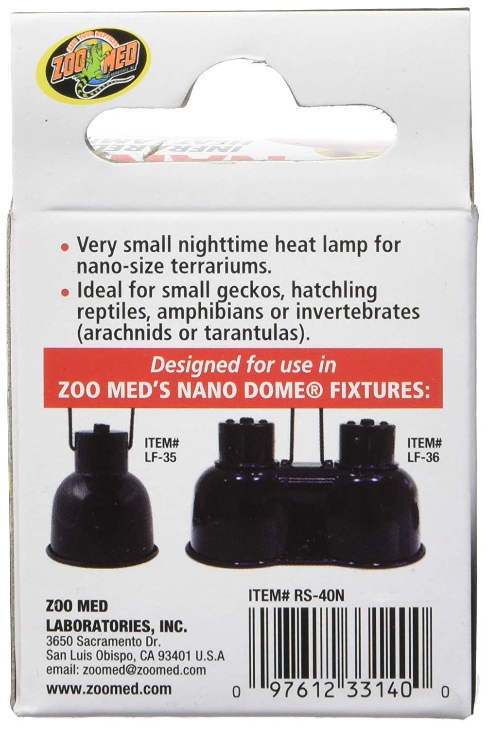 Zoo Med 2 Pack of Nano Infrared Heat Lamps, 40 Watt