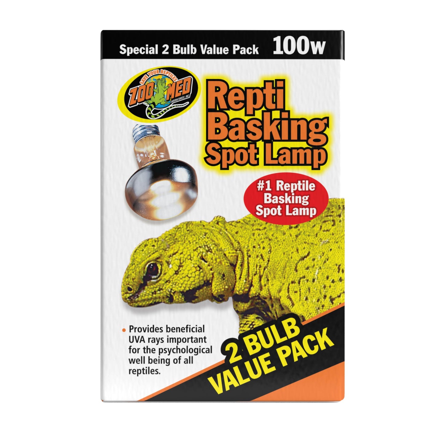 Zoo Med Basking Spot Lamps 100 Watt - 6 Total Bulbs (3 Packs with 2 per Pack)