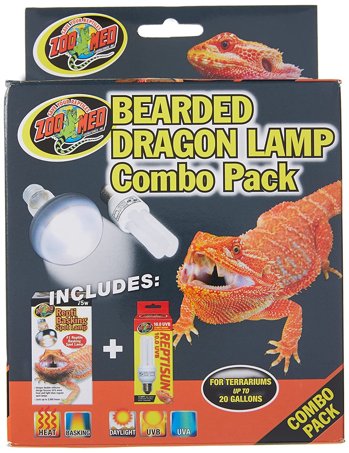 Zoo Med Bearded Dragon Lamp Combo Pack Pack of 2 Bulbs