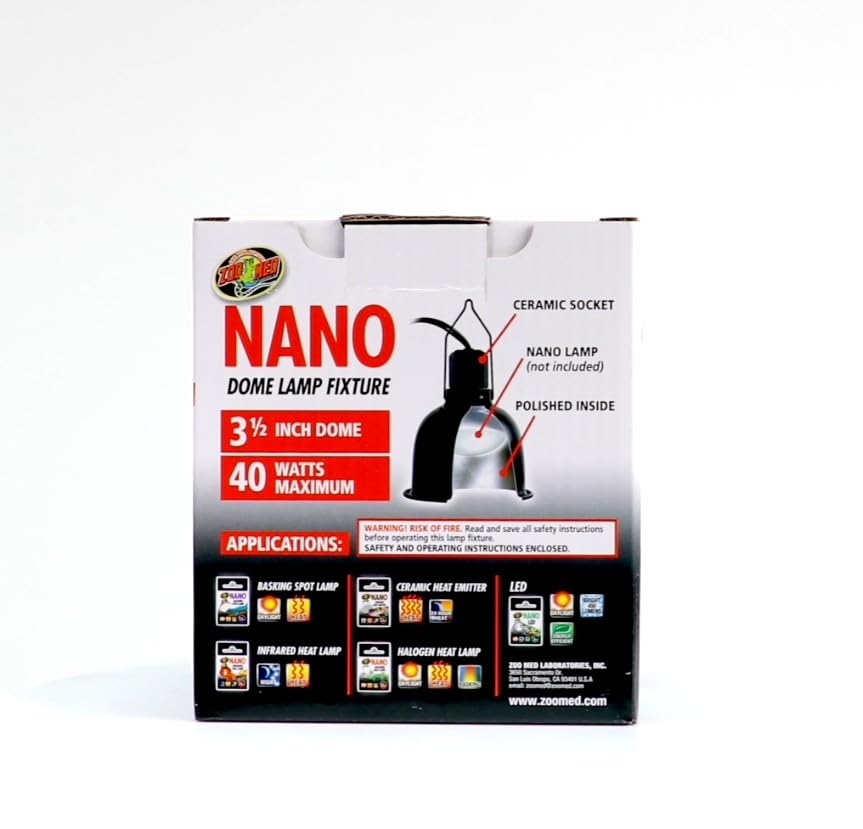 Zoo Med Nano Dome Single Lamp Fixture, 40 Watt