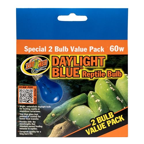 Zoo Med (3 Boxes) 2-Pack Daylight Blue Reptile Bulb, 60-watt - 6 Bulbs Total