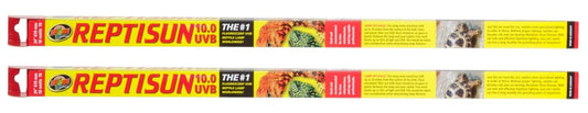 Zoo Med 2 Pack of T8 ReptiSun 10.0 UVB, 24 Inch, 17 Watt, Reptile Habitat Lighting
