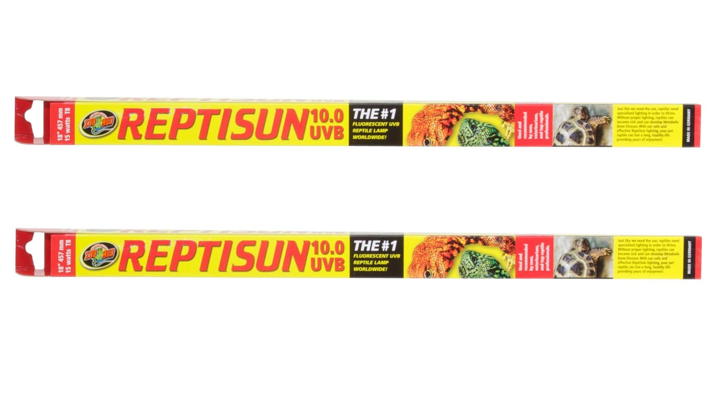 (2 Pack) Zoomed ReptiSun 10 Hi Output UVB 18" T8 15W