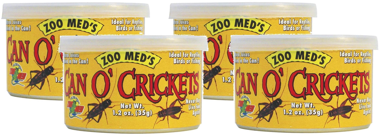 Zoo Med Laboratories 4 Pack of Can O Crickets Pet Food, 1.2 Ounces Per Can