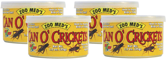 Zoo Med Laboratories 4 Pack of Can O Crickets Pet Food, 1.2 Ounces Per Can