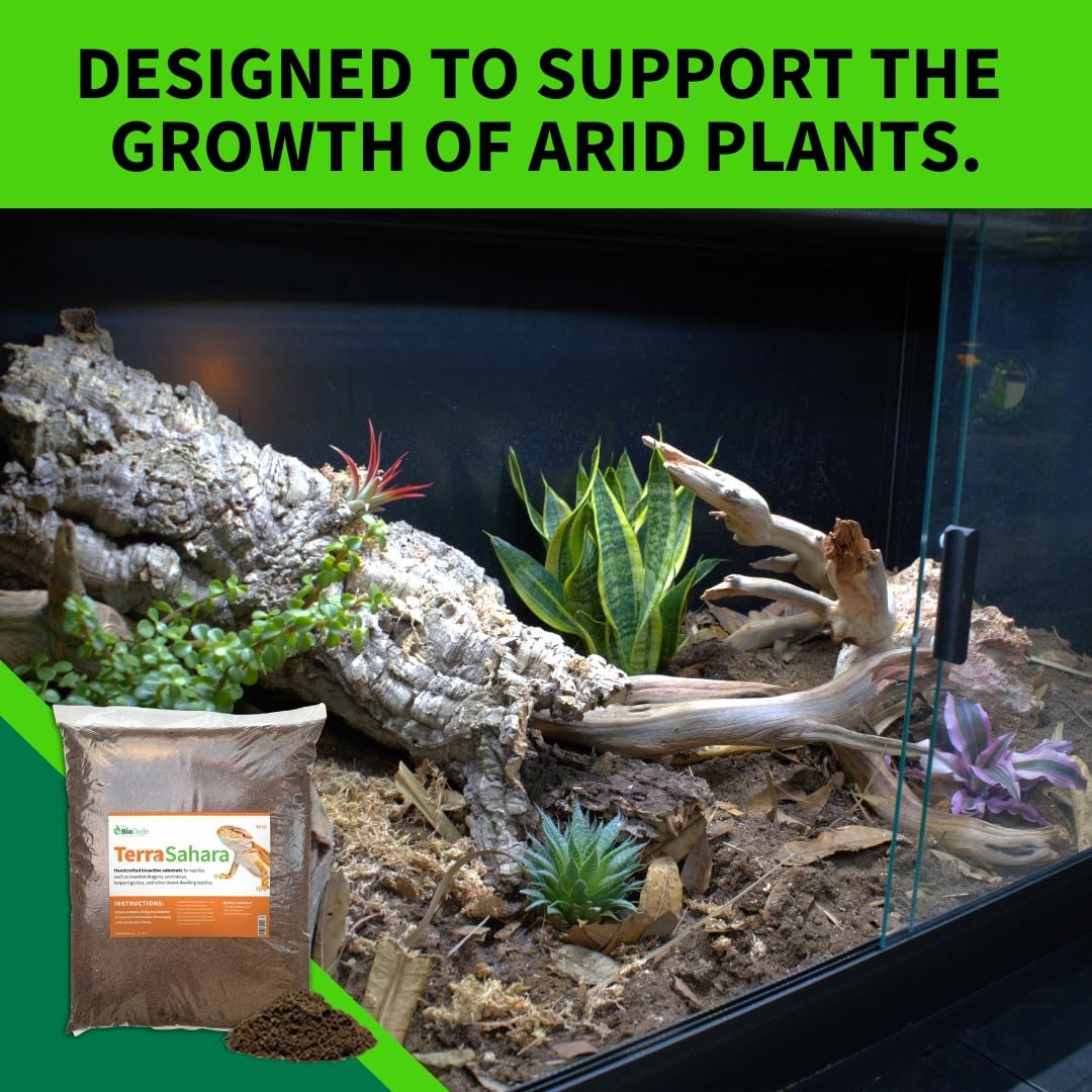 BIODUDE The Bio Dude Terra Sahara Bioactive Reptile Substrate 18 quarts for terrariums and vivariums. Great for All Bearded Dragons, Leopard Geckos, Uromastyx, Tarantulas and Desert Plants