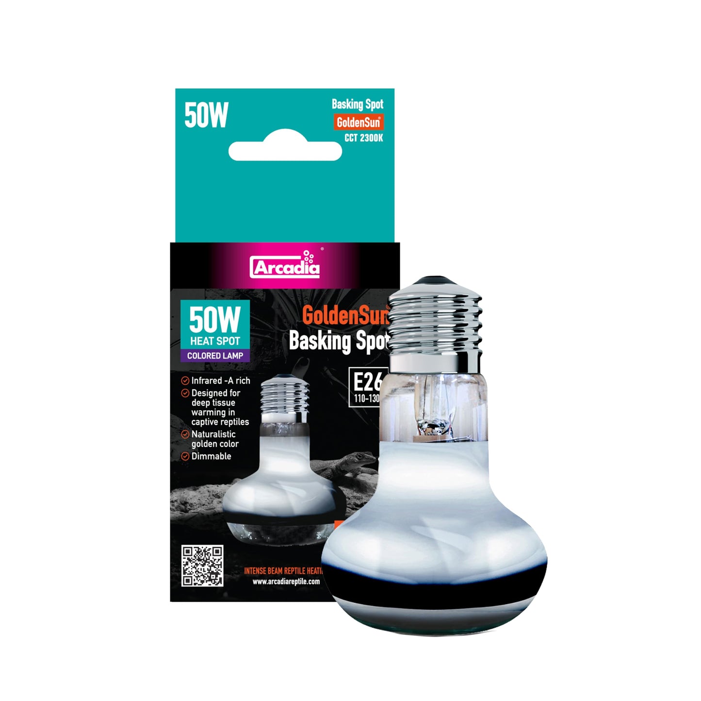Arcadia Golden Sun Basking Spot Lamp-50 Watt