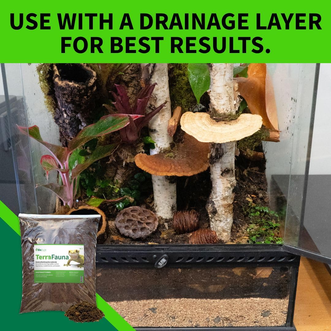 The Bio Dude Terra Fauna Bioactive Reptile Substrate 18 Quart for Reptile habitats, terrariums and vivariums. Great for Crested Geckos, Gargoyle Geckos, Day Geckos, Frogs and Indoor Gardening