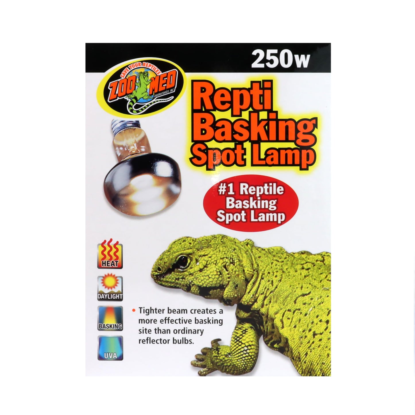 Zoo Med Reptile Basking Spot Lamp 250 Watts, Whites &Amp; Tans