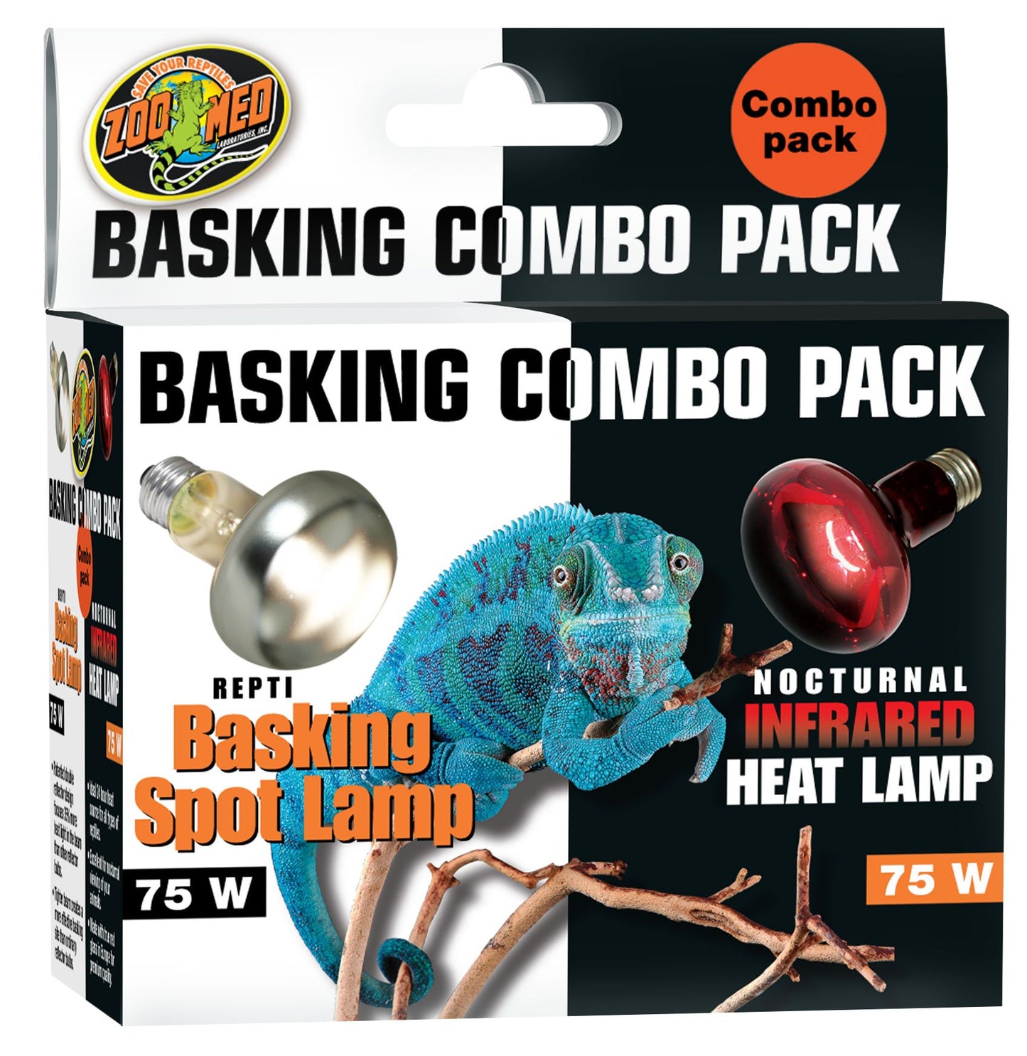 Zoo Med Basking Combo Pack 75 Watt Daylight and Infrared Heat Lamp