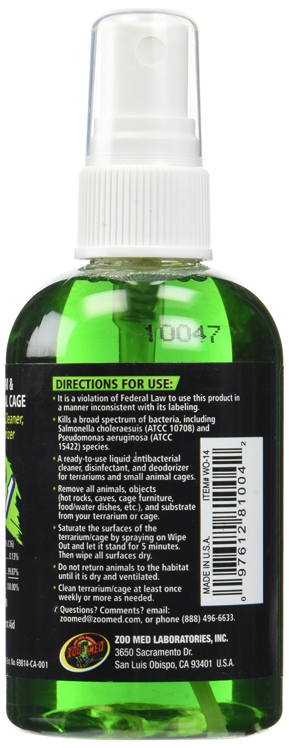 Zoo Med Laboratories SZMWO14 Wipe Out 1 Terrarium Cleaner, 4.25-Ounce