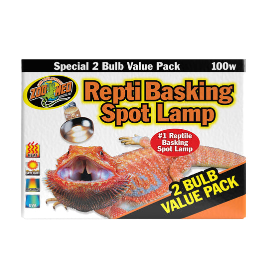 Zoo Med Basking Spot Lamps 100 Watt - 6 Total Bulbs (3 Packs with 2 per Pack)