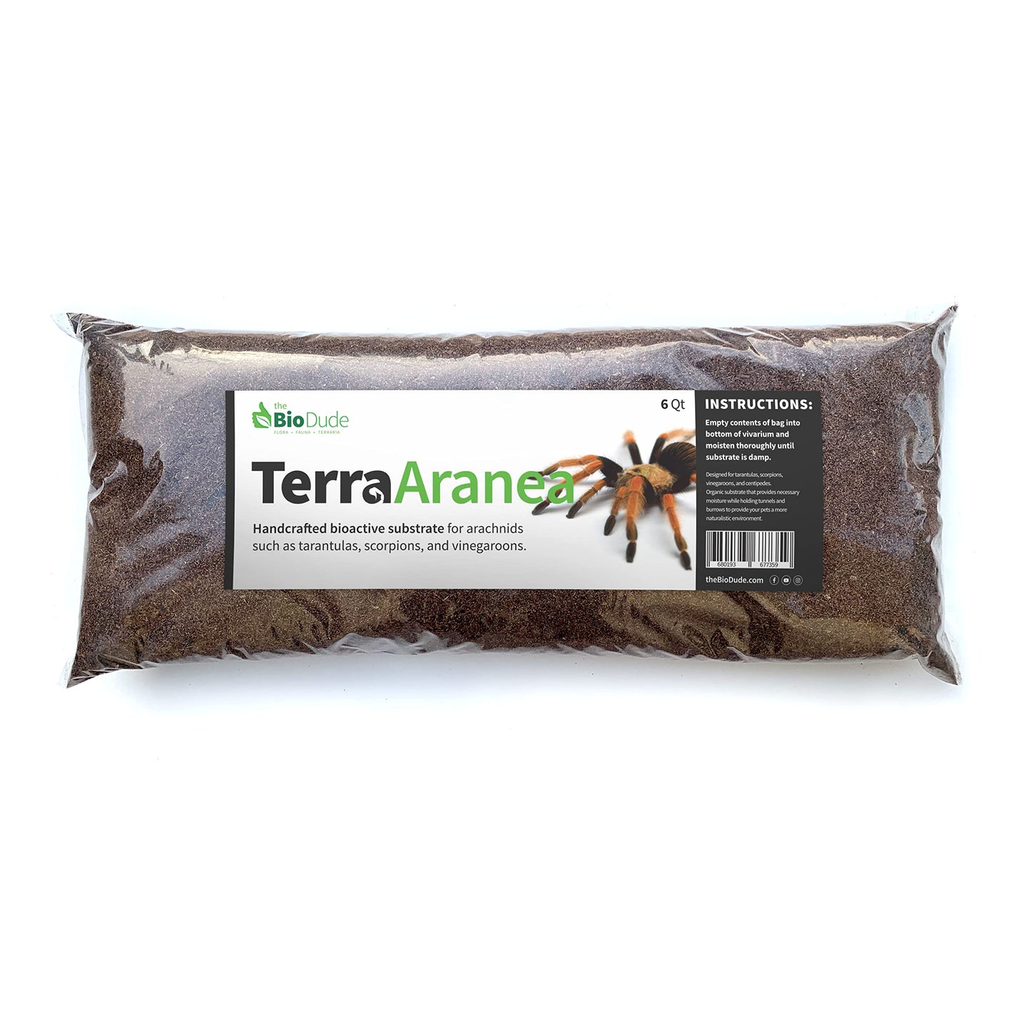 The Bio Dude Terra Aranea 6 quarts Bioactive Substrate for Tarantulas, Centipedes, Scorpions, Isopods and Millipedes Terrarium and Vivarium Habitat Bedding for invertebrates
