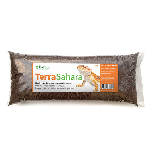 The Bio Dude Terra Sahara Bioactive Reptile Substrate 6 quarts for terrariums and vivariums. Great Bedding for Bearded Dragons, Uromasatyx, Leopard Geckos, Sand Boas and Desert Plants