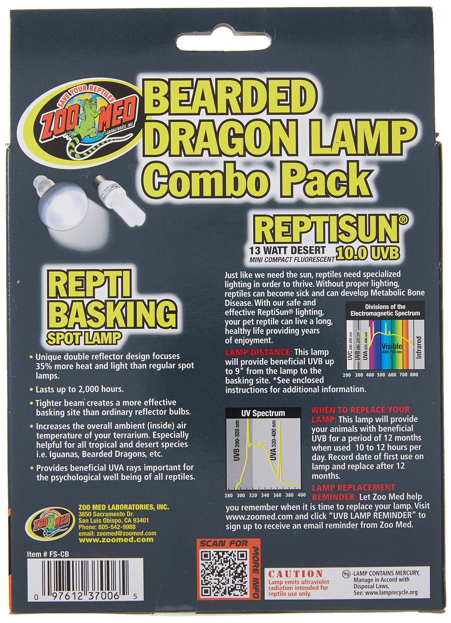 Zoo Med Bearded Dragon Lamp Combo Pack Pack of 2 Bulbs