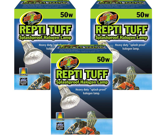 Zoo Med Repti Tuff Splashproof Halogen Lamps 50 Watts (3 Pack)